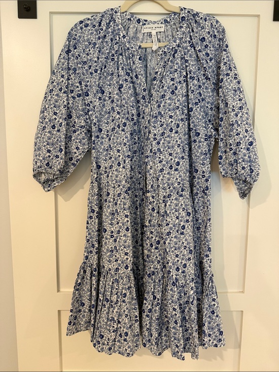 Apiece Apart Dresses & Skirts - Blue and White Floral Ruffle Tier Dress